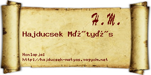 Hajducsek Mátyás névjegykártya