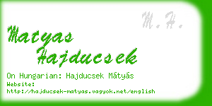 matyas hajducsek business card