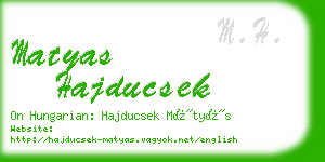 matyas hajducsek business card